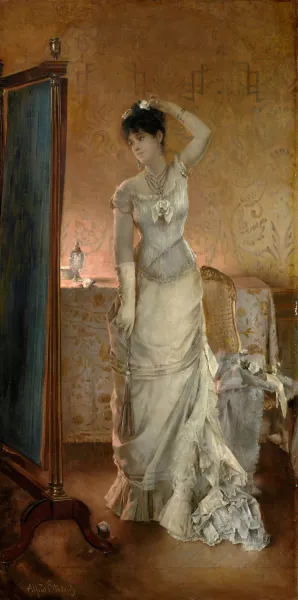 Winter by Alfred Stevens Oil Painting