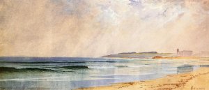 A Showery Cay - Naragansett Pier by Alfred Thompson Bricher Oil Painting