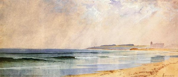 Main Product Photo of A Showery Cay - Naragansett Pier Painting by Alfred Thompson Bricher