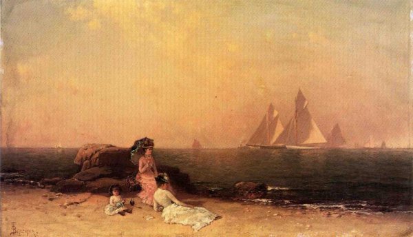 Main Product Photo of Afternoon at the Shore Painting by Alfred Thompson Bricher