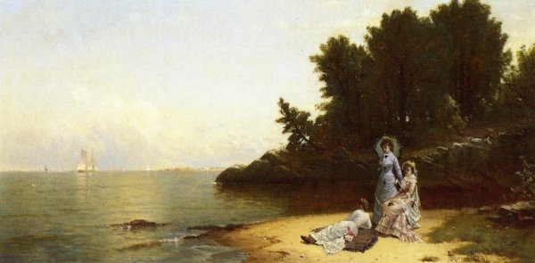 Main Product Photo of Afternoon by the Shore Painting by Alfred Thompson Bricher