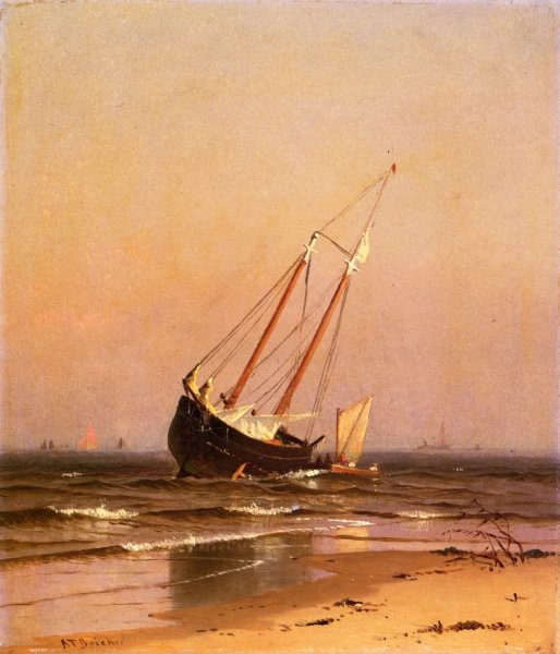 Main Product Photo of Ashore on Salisbury Beach Painting by Alfred Thompson Bricher