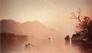 Autumn Mist, Lake George, New York Oil painting by Alfred Thompson Bricher