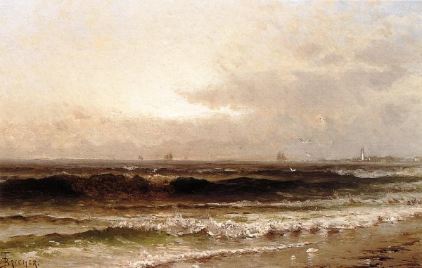 Distant Beacon by Alfred Thompson Bricher - Hand-Painted Oil Painting Reproduction