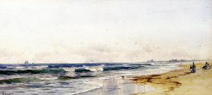 Far Rockaway Beach by Alfred Thompson Bricher Oil Painting