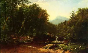 Fisherman by a Mountain Stream Oil painting by Alfred Thompson Bricher
