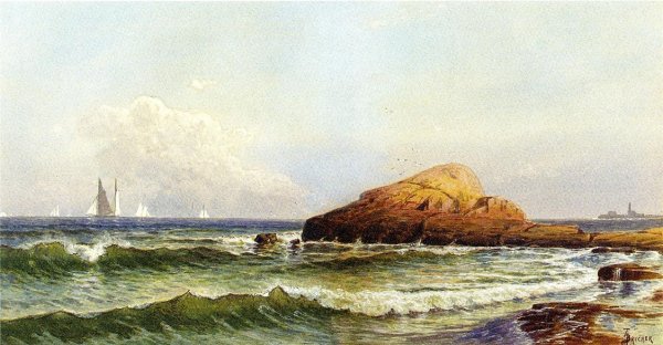 Little Bass Rock, Narragansett Pier by Alfred Thompson Bricher - Hand-Painted Oil Painting Reproduction