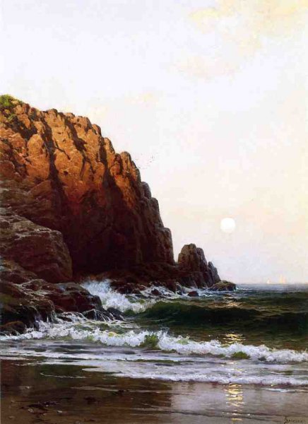 Moonrise, Coast of Maine by Alfred Thompson Bricher - Hand-Painted Oil Painting Reproduction