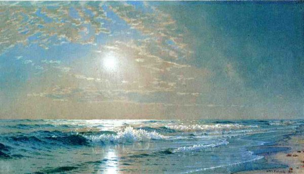 Main Product Photo of Morning at Atlantic City, New Jersey Painting by Alfred Thompson Bricher