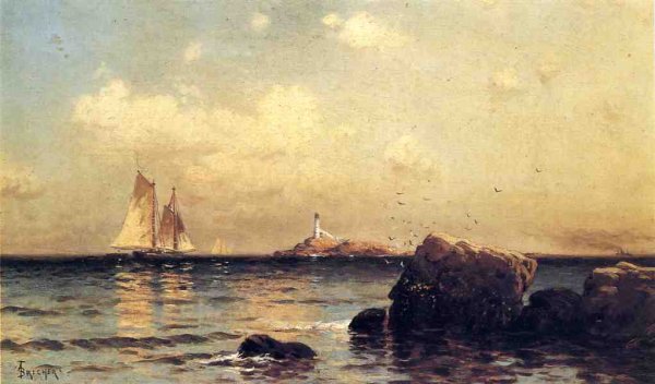 Mule Island, Isle of Shoals by Alfred Thompson Bricher - Hand-Painted Oil Painting Reproduction