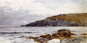 Rocky Coastline by Alfred Thompson Bricher - Oil Painting Reproduction