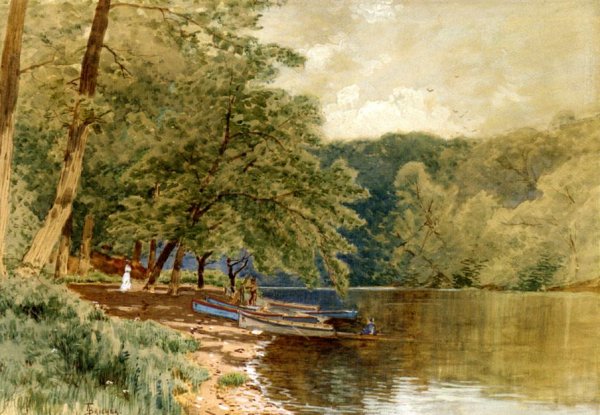 Rowboats for Hire by Alfred Thompson Bricher - Hand-Painted Oil Painting Reproduction