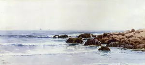 Sailboats Off a Rocky Coast by Alfred Thompson Bricher Oil Painting