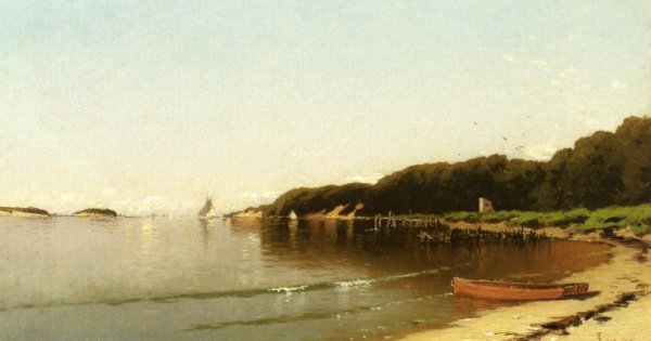 Sailing off the New England by Alfred Thompson Bricher - Hand-Painted Oil Painting Reproduction