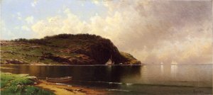 Seascape with Dory and Sailboats II Oil painting by Alfred Thompson Bricher