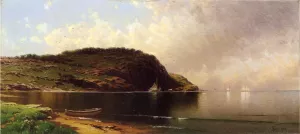 Seascape with Dory and Sailboats II Oil painting by Alfred Thompson Bricher