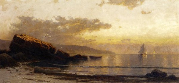 Sunset Coast by Alfred Thompson Bricher - Hand-Painted Oil Painting Reproduction