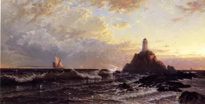 The Lighthouse by Alfred Thompson Bricher - Oil Painting Reproduction