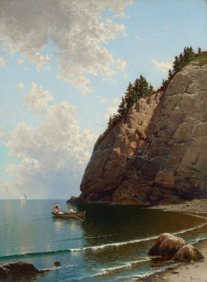 Two Ladies in a Rowboat Oil painting by Alfred Thompson Bricher