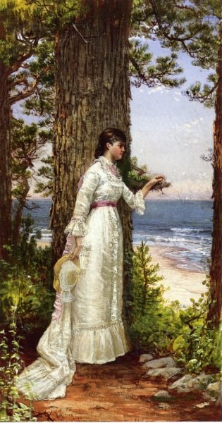 Under the Seaside Tree by Alfred Thompson Bricher - Hand-Painted Oil Painting Reproduction