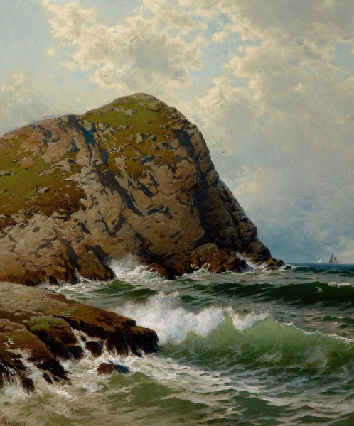 White Head, Monhegan by Alfred Thompson Bricher - Hand-Painted Oil Painting Reproduction