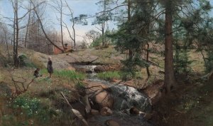 Spring in the Country by Alfred Thorne Oil Painting