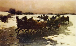 Before the Hunt by Alfred Von Kowalski-Wierusz - Oil Painting Reproduction