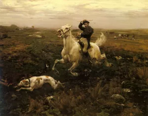 Der Gutsherr by Alfred Von Kowalski-Wierusz Oil Painting