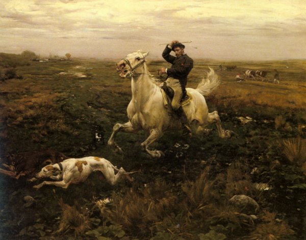 Main Product Photo of Der Gutsherr Painting by Alfred Von Kowalski-Wierusz