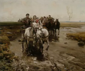 Giddy Up by Alfred Von Kowalski-Wierusz - Oil Painting Reproduction