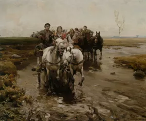 Giddy Up by Alfred Von Kowalski-Wierusz Oil Painting