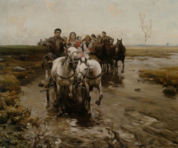 Main Product Photo of Giddy Up Painting by Alfred Von Kowalski-Wierusz