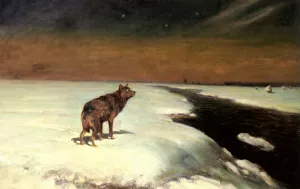 The Wolf Oil painting by Alfred Von Kowalski-Wierusz