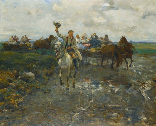 Main Product Photo of Polish Wedding Procession Painting by Alfred Von Wierusz-Kowalski