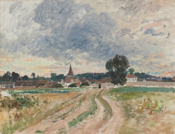 A Country Church. Study by Alfred Wahlberg - Hand-Painted Oil Painting Reproduction