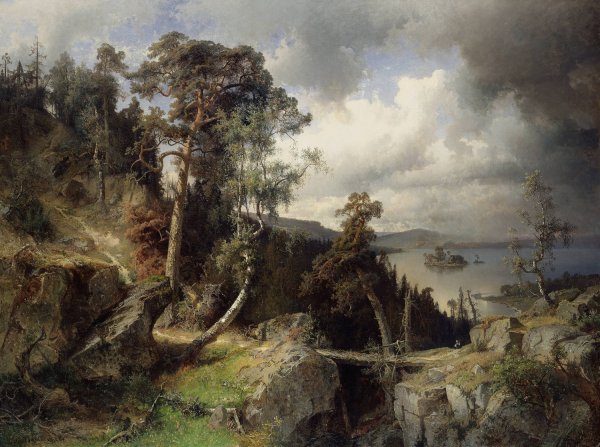 Main Product Photo of Swedish Landscape. Motif from Kolmarden  Painting by Alfred Wahlberg