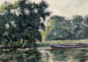 Richmond, a River Landscape by Alfred William Finch Oil Painting