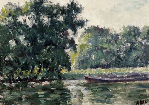 Richmond, a River Landscape  by Alfred William Finch - Hand-Painted Oil Painting Reproduction