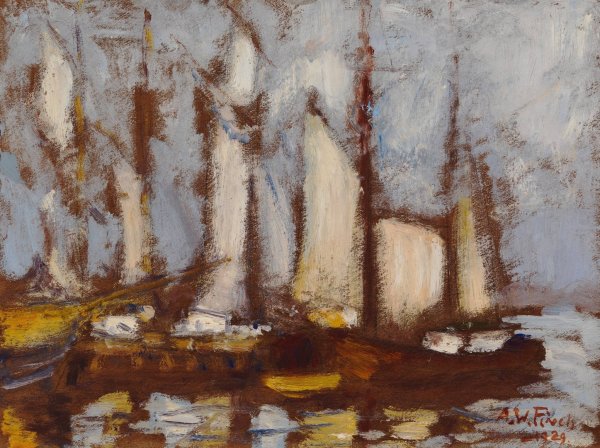 Sailing Vessels  by Alfred William Finch - Hand-Painted Oil Painting Reproduction