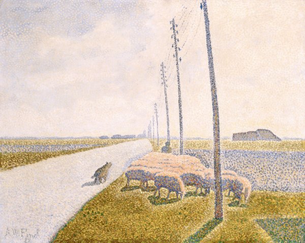 The Road to Nieuport  by Alfred William Finch - Hand-Painted Oil Painting Reproduction