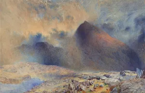 Mount Snowdon through Clearing Clouds by Alfred William Hunt Oil Painting