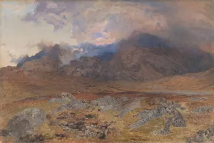 Snowdon, after an April Hailstorm by Alfred William Hunt Oil Painting