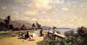 The Garden at Monte Carol by Alfred Wordsworth Thompson Oil Painting