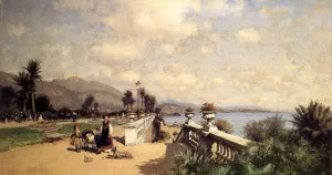 The Garden at Monte Carol Oil painting by Alfred Wordsworth Thompson