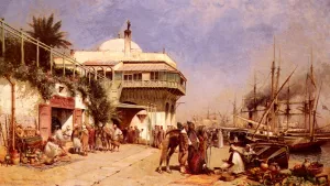 The Port of Algiers by Alfred Wordsworth Thompson - Oil Painting Reproduction