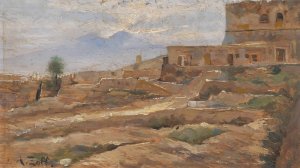 Blick auf Castel Sant Elmo by Alfred Zoff Oil Painting