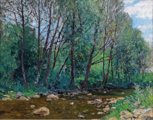 Flusslandschaft by Alfred Zoff Oil Painting
