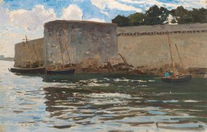Homecoming Of The Fishermen Of Concarneau by Alfred Zoff Oil Painting
