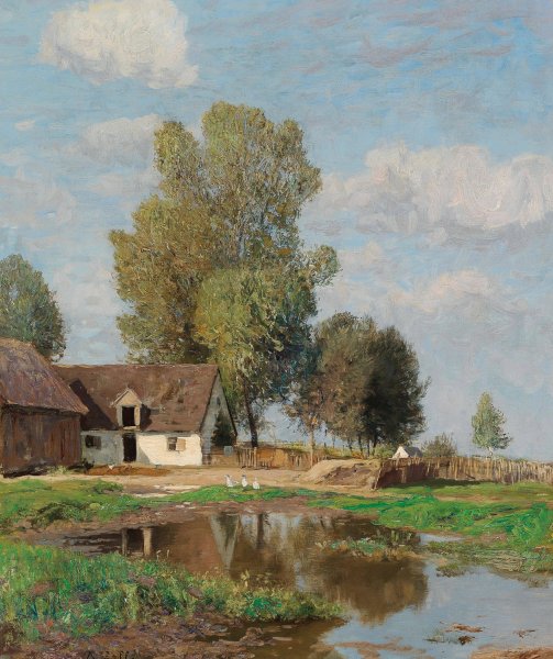 Landliche Idylle by Alfred Zoff - Hand-Painted Oil Painting Reproduction