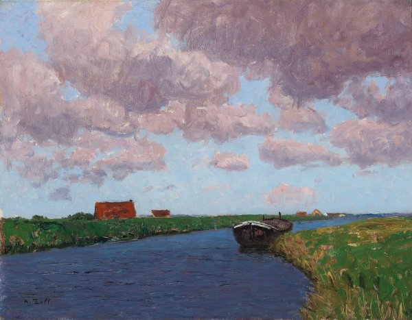 Landschaft Belgien by Alfred Zoff - Hand-Painted Oil Painting Reproduction